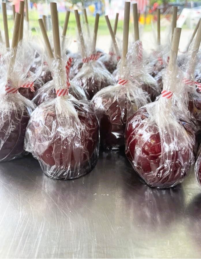 Hand-dipped candy apples at the midway